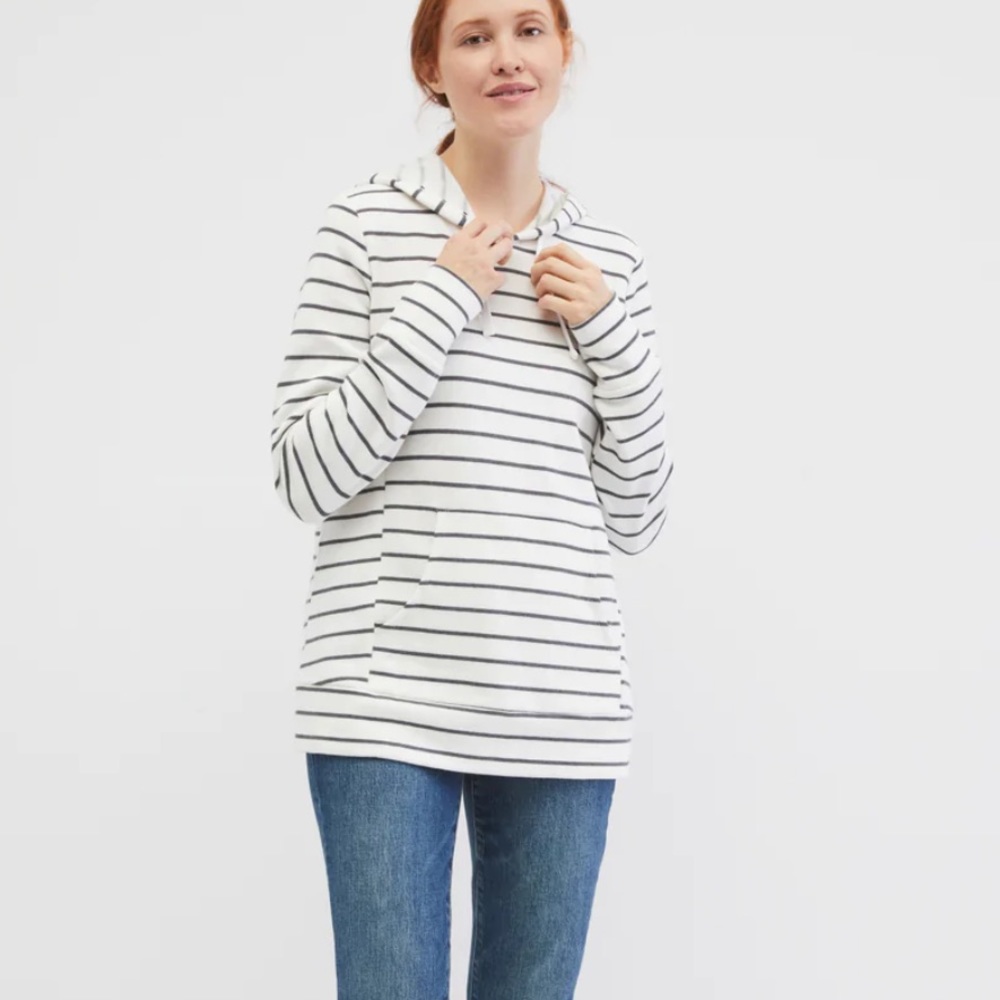 Motherhood terry cloth striped nursing and‎ maternity top